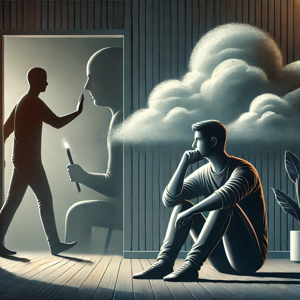 Persona con personalidad evitativa lidiando con el estrés